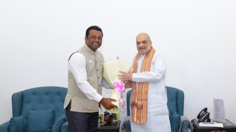 Leander Paes thanks Home Minister Amit Shah after joining BJP (Ld)