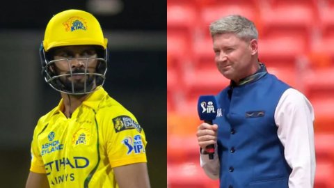 VIDEO: माइकल क्लार्क ने कमेंट्री में कर दिया बड़ा ब्लंडर, गायकवाड़ के विकेट पर बोल गए गलत शब्द 