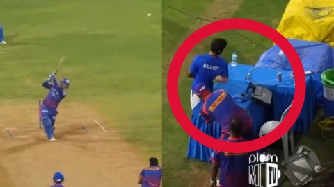 VIDEO: क्विंटन डी कॉक का कैच पकड़ने के चक्कर में बॉल बॉय ने तोड़ा टीवी सेट, कोचिंग स्टाफ के उड़ गए ह