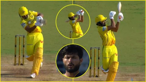 Ruturaj Gaikwad ने Arshad Khan से लिया बदला, शरीर पर लगा बॉल तो अगली ही गेंद पर जड़ दिया छक्का; देखे