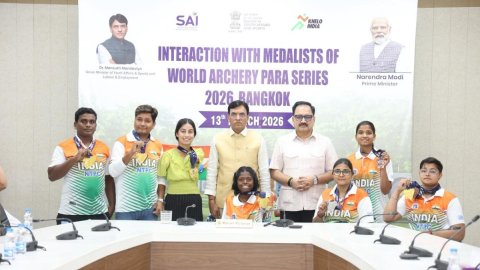 Union Sports Minister felicitates Indian contingent for stellar performance at Bangkok 2026 World Ar