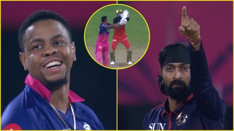 हेलमेट उतारकर हीरो बन रहे थे Shimron Hetmyer, Krunal Pandya ने बाउंसर डालकर निकाल दी हेकड़ी; देखें V