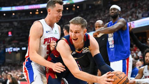 Donovan Mitchell, James Harden power Cavaliers past Pistons to stay alive in NBA playoffs