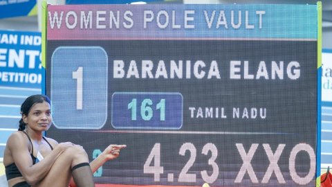 Baranica Elangovan betters national pole vault record in Bhubaneswar