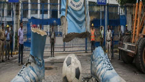 Kolkata: Statue outside Yuva Bharati Stadium removed amid long-standing criticism