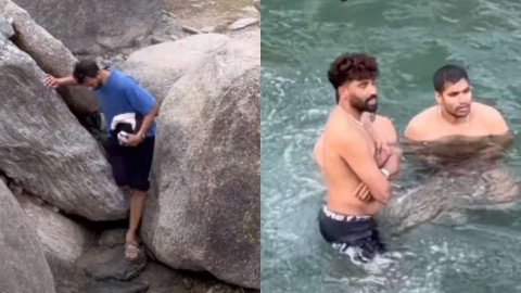 VIDEO: Q1 मैच से पहले सिराज और प्रसिद्ध कृष्णा ने नदी में लगाई डुबकी, फैन ने रिकॉर्ड किया मज़ेदार वी