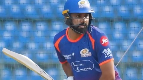VIDEO: KKR के खिलाफ मैच से पहले रोहित ने नेट्स में किया धमाका, जमकर लगाए चौके-छक्के