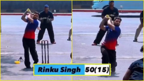 Rinku Singh ने गली क्रिकेट में उठाया तूफान, 15 बॉल पर ठोके 50 रन; देखें VIDEO