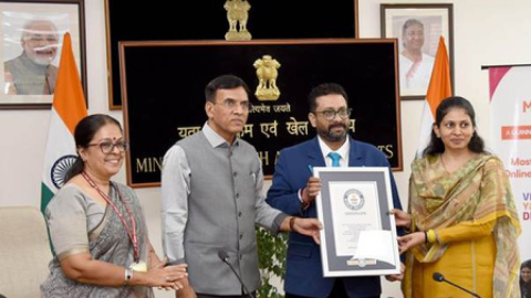 मेरा युवा भारत क्विज ने 3.9 लाख प्रतिभागियों के साथ गिनीज वर्ल्ड रिकॉर्ड बनाया 