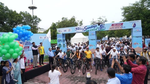Hindi Pakhwada celebrated through 92nd Fit India Sundays on Cycle