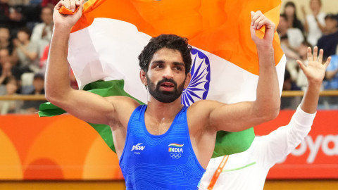 Nagoya: Aman Sehrawat celebrates Asian Games gold medal