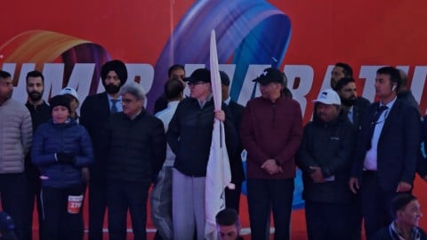 Omar Abdullah flags off Kashmir Marathon; athletes from 12 countries participate