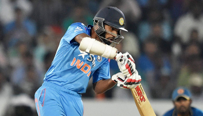 Indian batsman Shikhar Dhawan at Hyderabad in Tamil