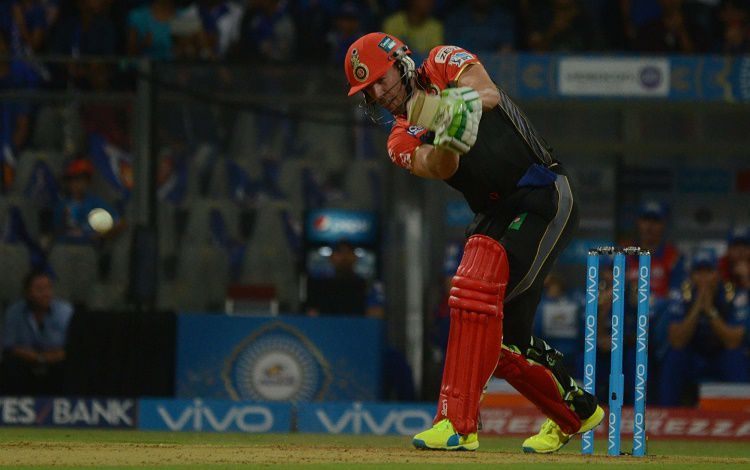 Hd Image for Cricket AB de Villiers of Royal Challengers Bangalore in action in Hindi