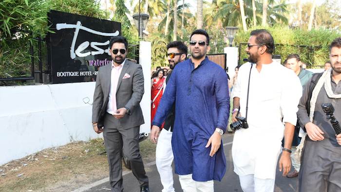 Aashish Chaudhary and Ranvijay Singh with cricketer Zahir Khan