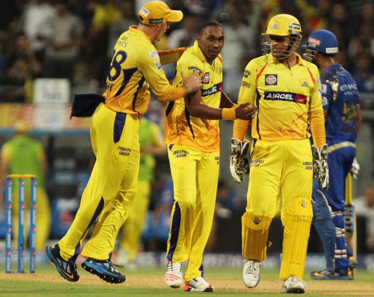 Chennai celebrate fall of a wicket 