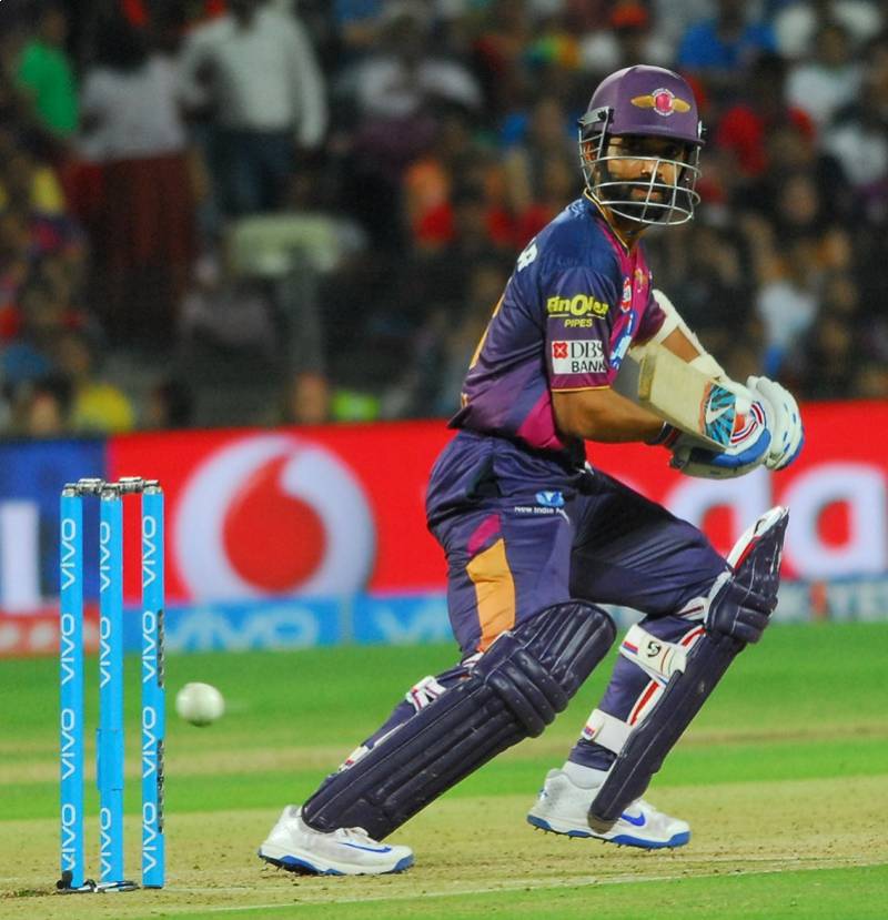 Hd Image for Cricket Rising Pune Supergiants batsman Ajinkya Rahane in action in Hindi