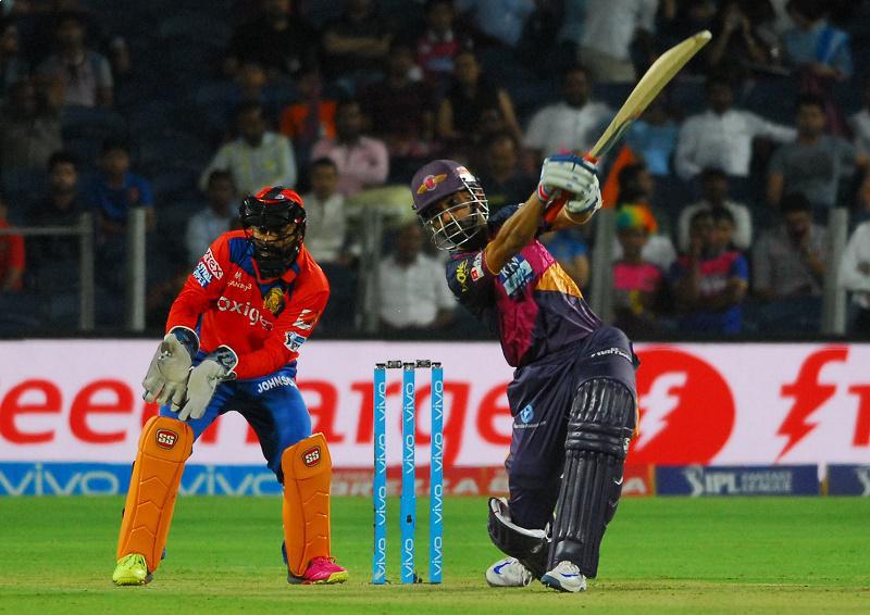 Ajinkya Rahane of Rising Pune Supergiants in action  in Tamil