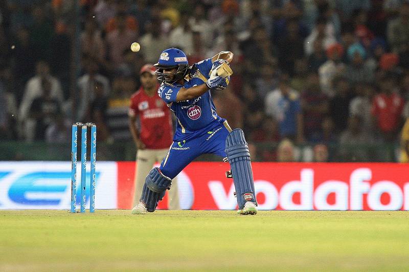 Mumbai Indians batsman Ambati Rayudu in action 