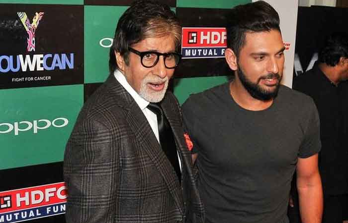 Bollywood actor Amitabh Bachchan and Yuvraj Singh Image