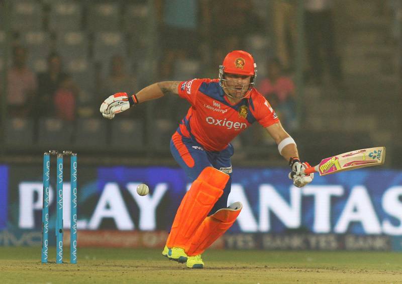 Hd Image for Cricket Brendon McCullum of Gujarat Lions in action  in Hindi