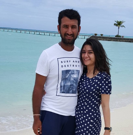 Cheteshwar Pujar and his hot wife Puja Image