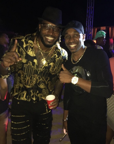 Chris Gayle and Dwayne Bravo Image