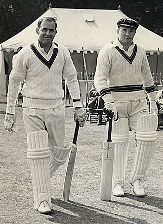 Colin McDonald and Jack Rutherford in 1953 Ashes