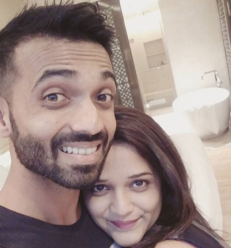 Hd Image for Cricket Cricketer Ajinkya Rahane and his wife Radhika Rahane in Hindi