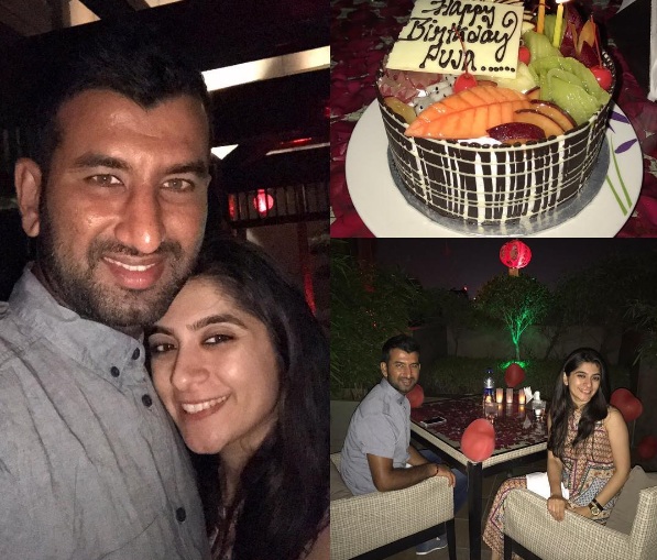 Cricketer Cheteshwar Pujar and his beautiful wife Puja Pabari Image