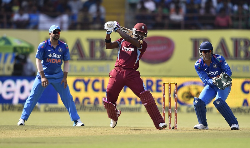 Darren Bravo in action during the first ODI match