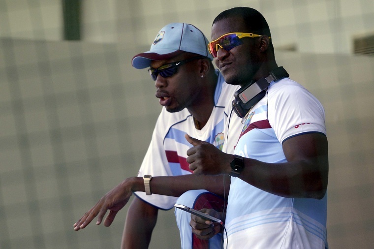 Darren Sammy during a practice session