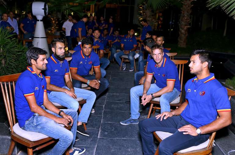 Delhi Daredevils players during a programme