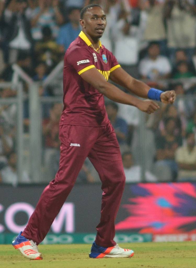 West Indies player Dwayne Bravo against England