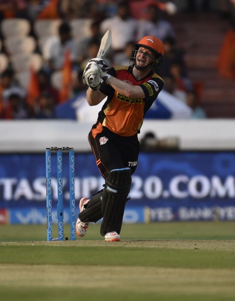 Sunrisers Hyderabad player Eoin Morgan in action  in Tamil