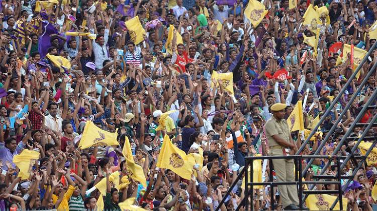  Fans cheer during KKR and Punjab Match in Tamil