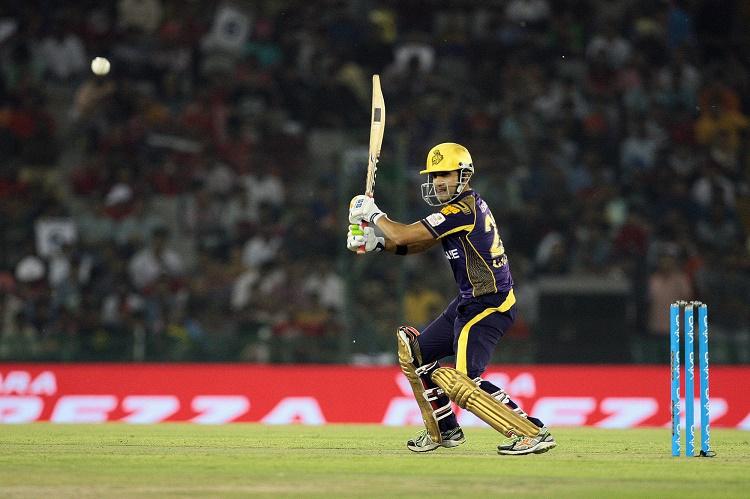Hd Image for Cricket Kolkata Knight Riders skipper Gautam Gambhir in action  in Hindi