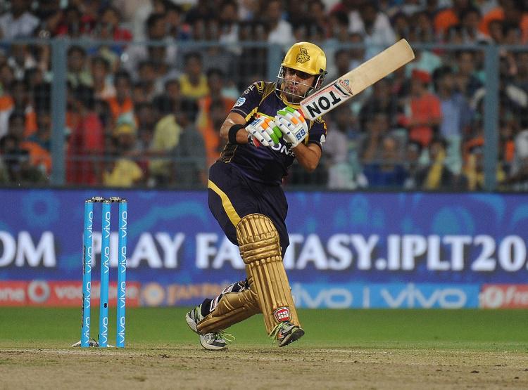 Kolkata Knight Riders captain Gautam Gambhir in action  in Tamil