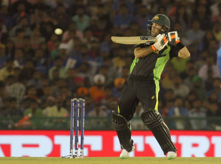 Australian Batsman Glenn Maxwell in action against India in Tamil