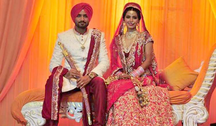 Harbhajan Singh with his wife Geeta Basra