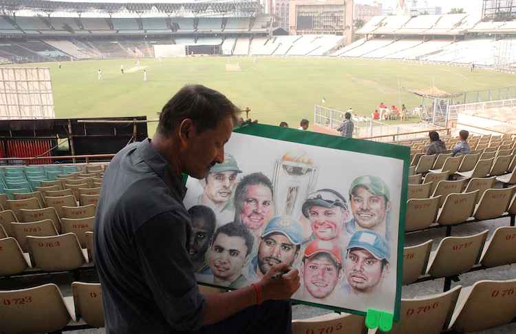 Sketches of Indian cricketers 