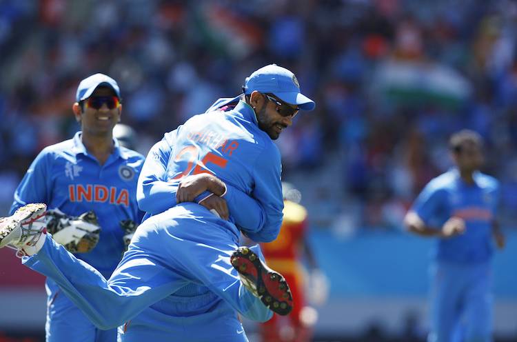 Indian cricketers against Zimbabwe in Tamil