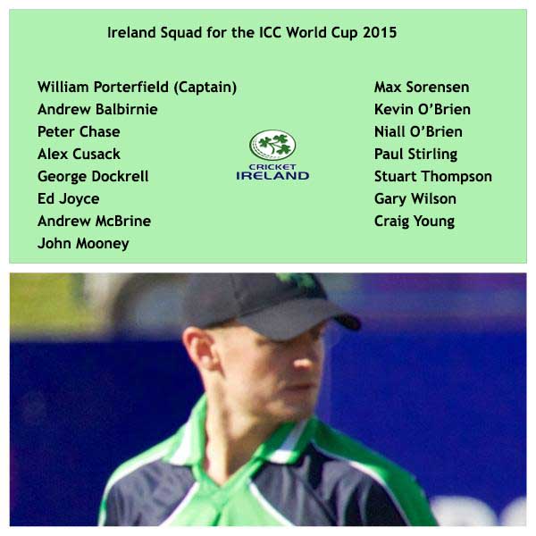 Ireland Team for ICC Cricket World Cup 2015 in Tamil