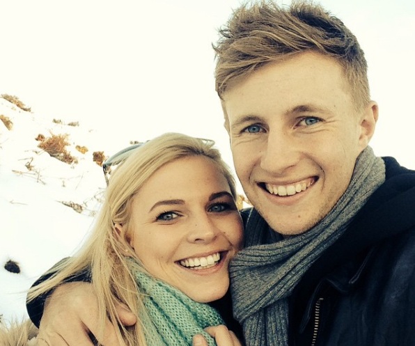 Joe Root and his girlfriend Carrie Cotterell in a Romantic mood Image