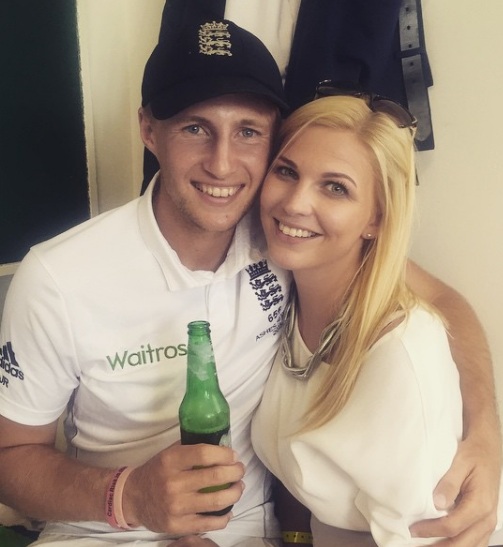 Joe Root with his Beautiful girlfriend Carrie Cotterell. Image
