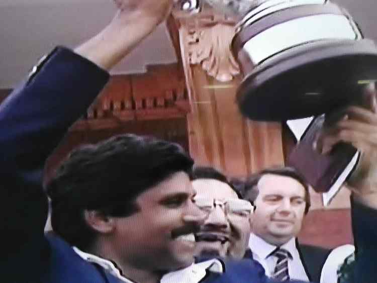 Kapil Dev with World Cup Trophy