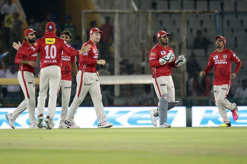 Hd Image for Cricket Kings XI Punjab players during match against Mumbai Indians in Hindi