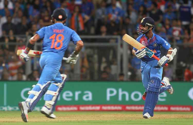 Virat Kohli and Ajinkya Rahane in WT20 semi-final in Tamil