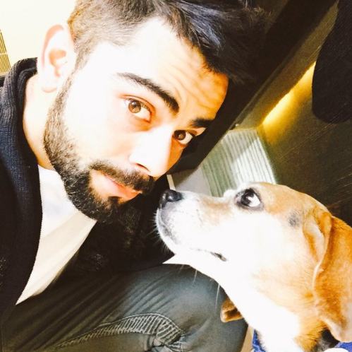 Hd Image for Cricket Kohli with his Bruno in Hindi