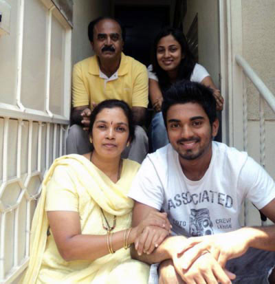 Lokesh Rahul his sister Bhawna and Parents Image